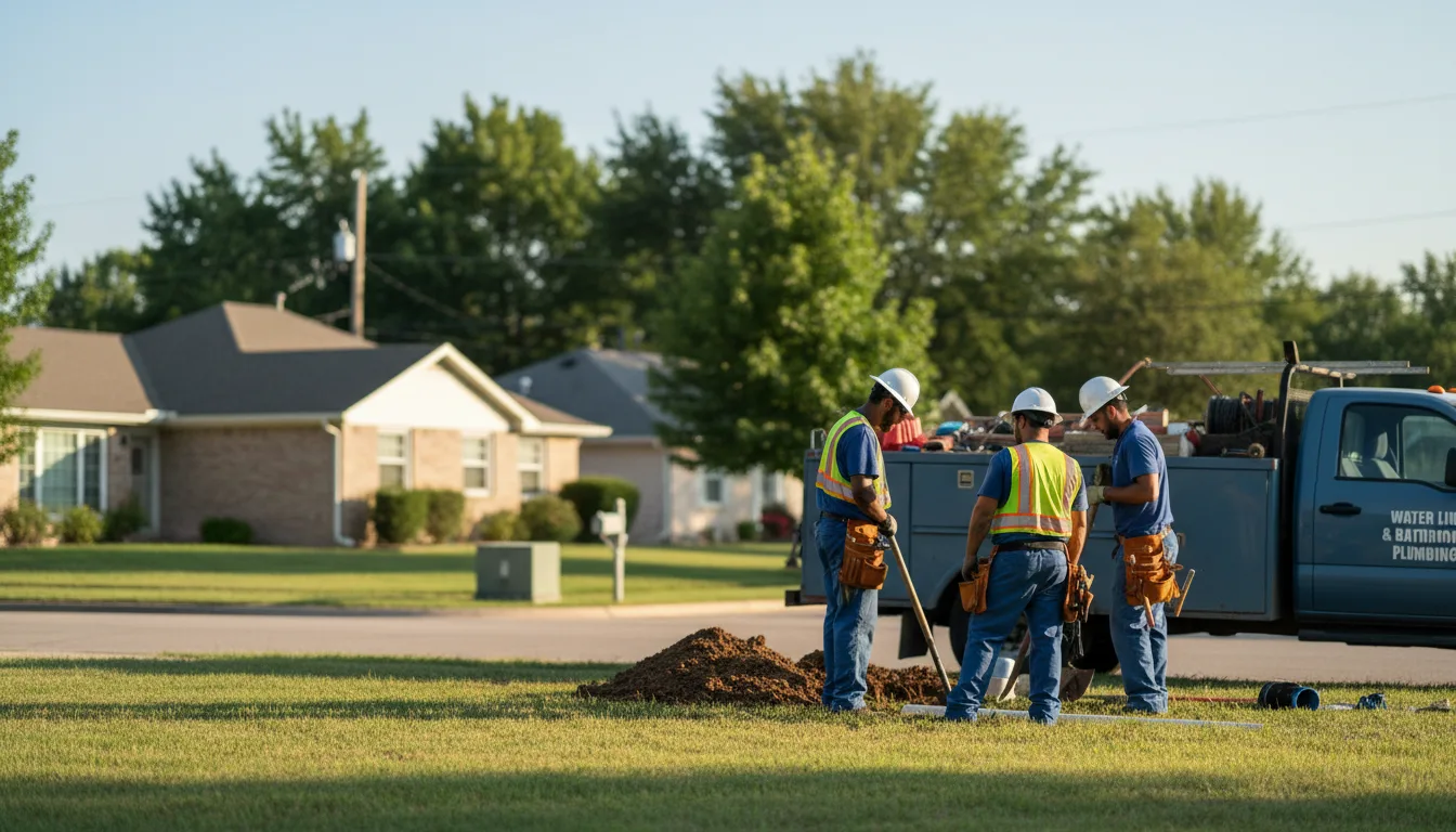 Residential water line and bathroom plumbing service in Lynx, OH